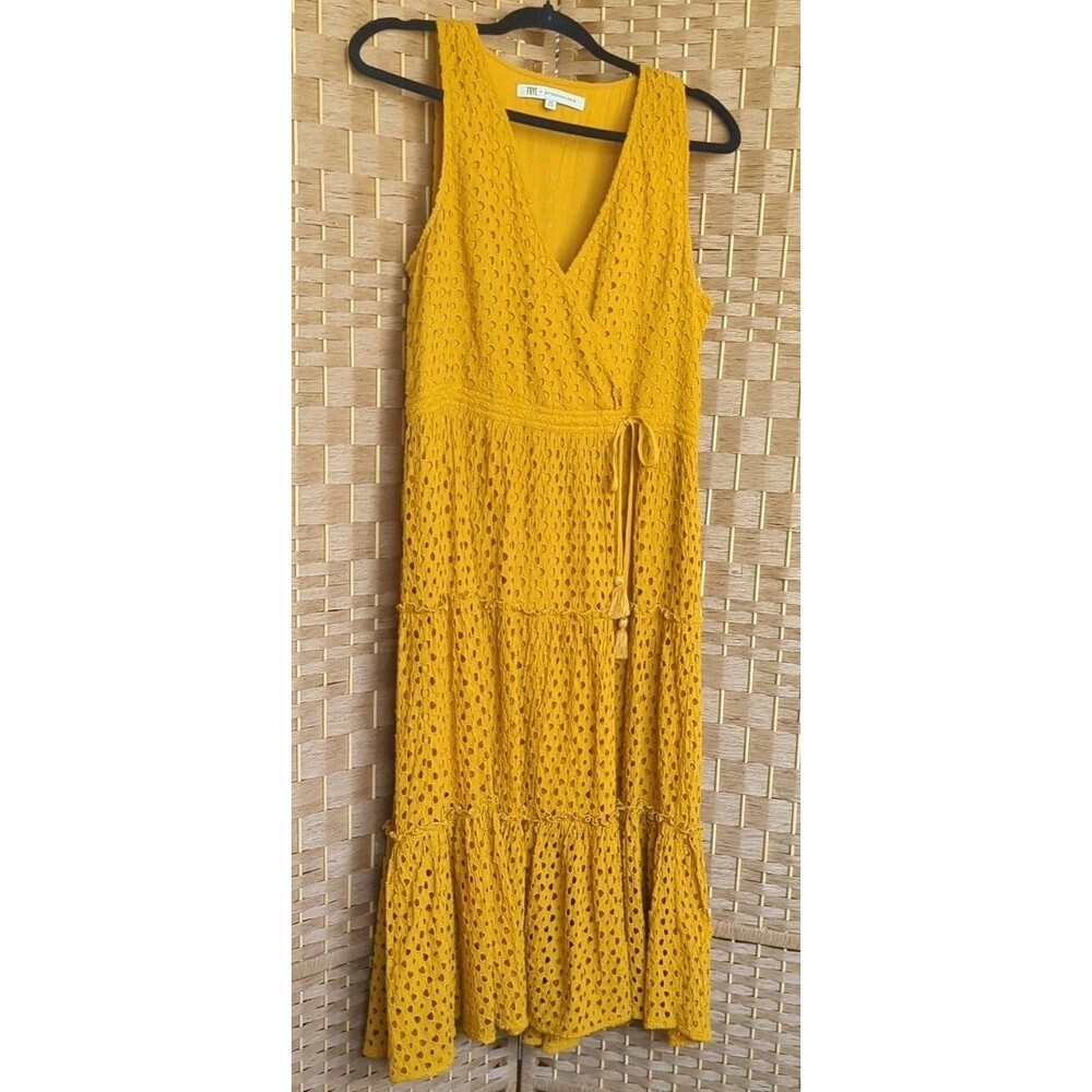 Frye x Anthropologie Cotton Nuri Eyelet Sleeveless Midi Dress Size Medium